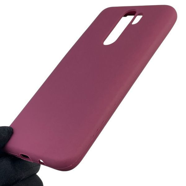 Чехол для Xiaomi Redmi Note 8 Pro силиконовый с микрофиброй нескользящий на сяоми редми нот 8 про бордовый 0032794 фото