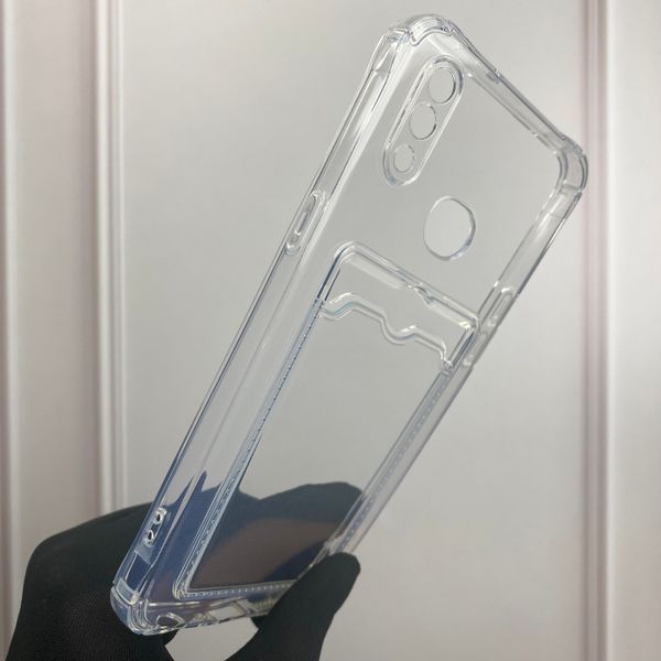 Чехол для Samsung Galaxy A10s SM-A107F с бронь углами с карманом для карточек k-pop на самсунг а10с прозрачный 0000280 фото