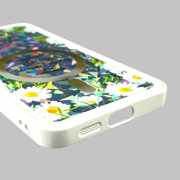 Чохол для Samsung Galaxy S24 (SM-S921B) з 3д ефектом з магнітом магсейф блискучий на самсунг с24 білий 0012013 фото