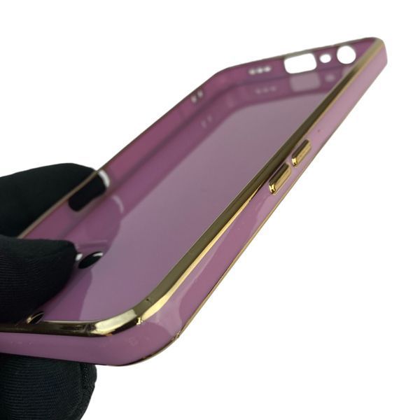 Чехол для OPPO A92 с кольцом-подставкой с золотой окантовкой на оппо а92 черничный gs1 0020981 фото