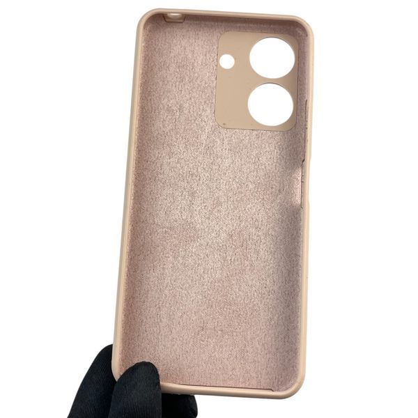 Чохол для Xiaomi Redmi 13C силіконовий з мікрофіброю нековзний на сяомі редмі 13с пудровий 0032595 фото