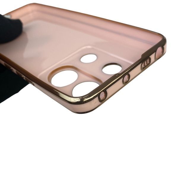 Чехол для Xiaomi POCO X6 с кольцом-подставкой с золотой окантовкой на поко х6 пудровый gs1 0021243 фото