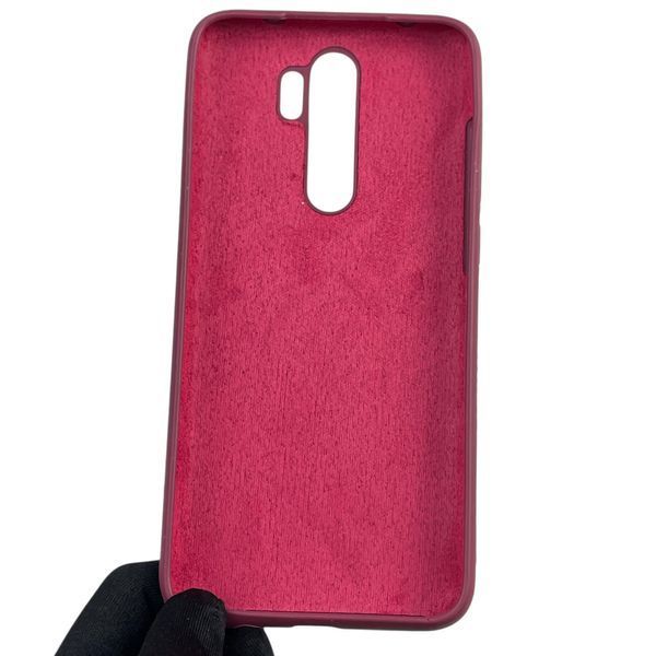 Чехол для Xiaomi Redmi Note 8 Pro силиконовый с микрофиброй нескользящий на сяоми редми нот 8 про бордовый 0032794 фото