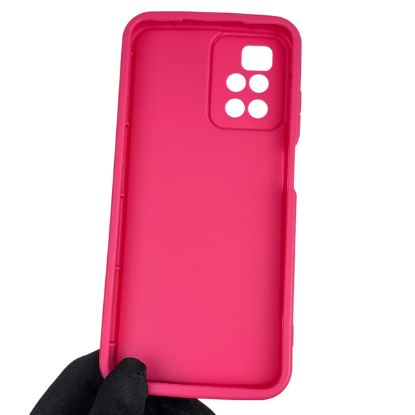 Чехол силиконовый Soft Touch с 3D принтом женским для Xiaomi Redmi 10 малиновый (Полная защита камеры) 0042876 фото