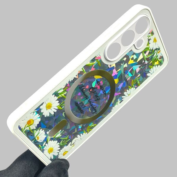 Чохол для Samsung Galaxy S24 (SM-S921B) з 3д ефектом з магнітом магсейф блискучий на самсунг с24 білий 0012013 фото