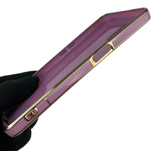 Чехол для OPPO A92 с кольцом-подставкой с золотой окантовкой на оппо а92 черничный gs1 0020981 фото