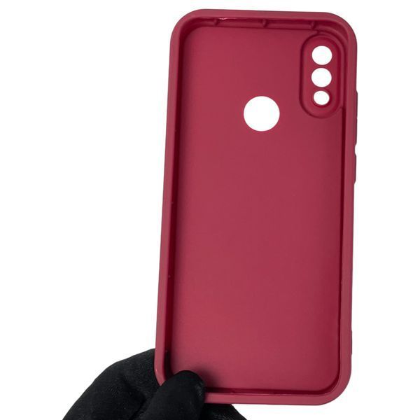 Чехол силиконовый Soft Touch с 3D принтом злой котик для Xiaomi Redmi Note 7 бордовый (Полная защита камеры) 0047066 фото