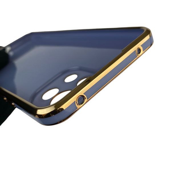 Чехол для Xiaomi Mi 11 Lite с кольцом MagSafe с золотой окантовкой на ми 11 лайт синий gs1 0022509 фото