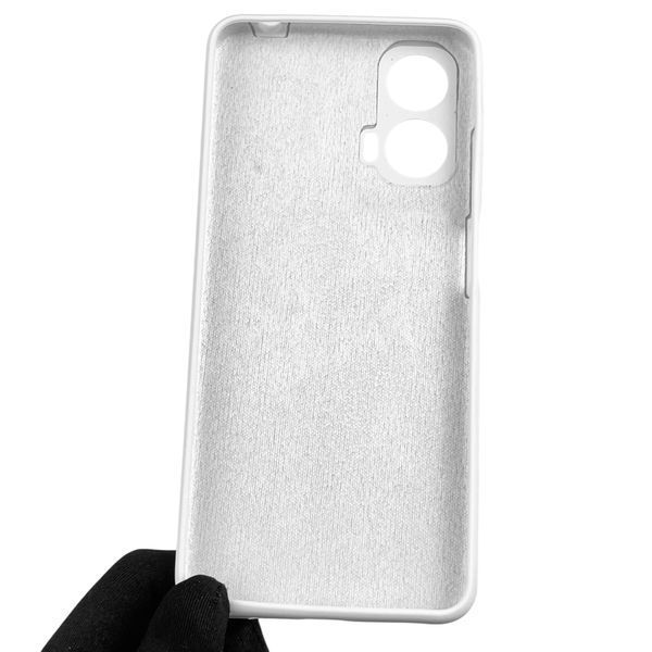 Чохол для Motorola E14 силіконовий з мікрофіброю нековзний на моторола е14 білий 0031689 фото