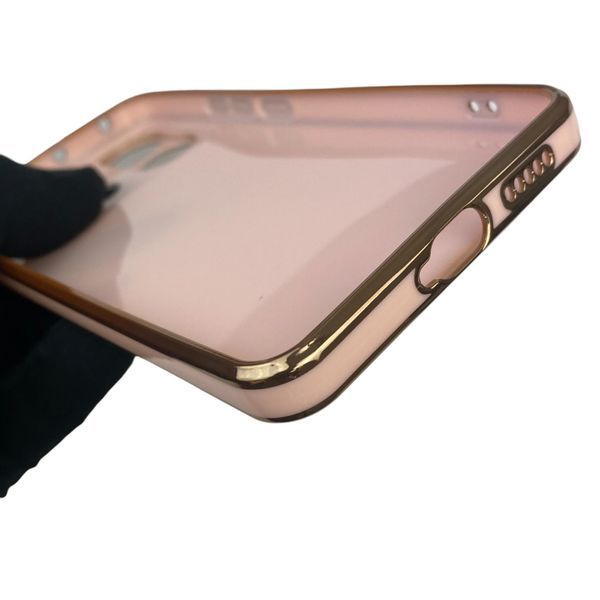 Чехол для Xiaomi Redmi Note 13 Pro 5G с кольцом MagSafe с золотой окантовкой на редми нот 13 про пудровый gs1 0022649 фото