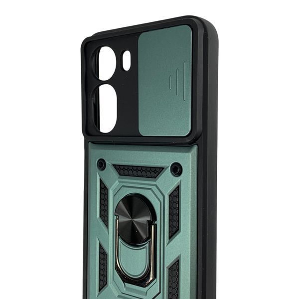 Чохол із шторкою камери для Xiaomi Poco C81 Pro зелений (протиударний, кільце в авто) 0062410 фото