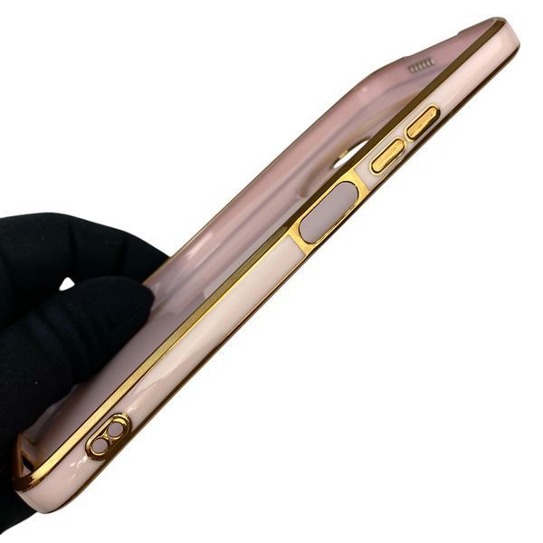 Чехол для Tecno Spark 30C KL5n с кольцом-подставкой с золотой окантовкой на техно спарк 30с пудровый gs1 0020708 фото