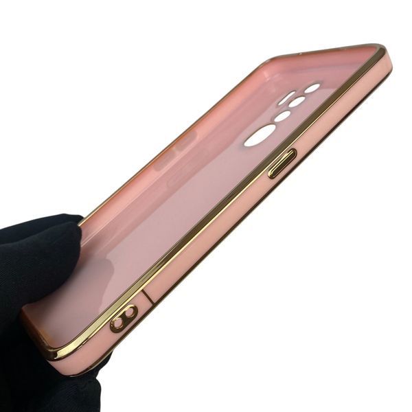 Чехол для Oppo A9 2020 с кольцом-подставкой с золотой окантовкой на оппо а9 2020 пудровый gs1 0020977 фото