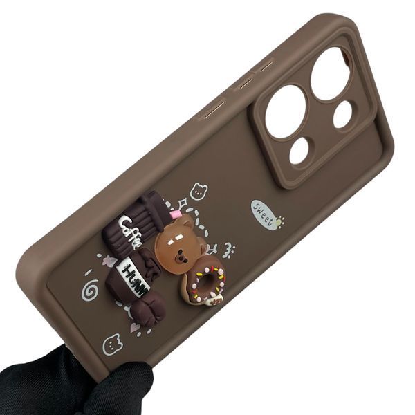 Чехол для Xiaomi POCO M6 Pro 4G с 3д рисунком детский женский объемный на сяоми поко м6 про 4г коричневый 0011961 фото