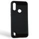 Чехол для телефона Motorola E6i карбоновый противоударный с высокими бортами черный 0051841 фото 1