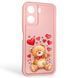 Чохол силіконовий оригінальний Soft Touch з 3D принтом милий ведмедик для Xiaomi Poco C65 рожевий (Повний захист камери) 0043683 фото 1