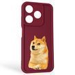 Чехол силиконовый Soft Touch с 3D принтом мема сибу для TECNO Spark 10C (KI5m) бордовый (Полная защита камеры) 0048368 фото