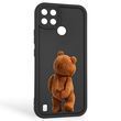 Чохол силіконовий оригінальний Soft Touch з 3D принтом кумедний тед ведмідик для Realme C25Y чорний (Повний захист камери) 0048519 фото