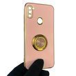 Чохол для Samsung Galaxy A11 (SM-A115F) з кільцем-підставкою із золотою окантовкою на самсунг а11 пудровий gs1