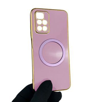 Чехол для Xiaomi Redmi 10 2022 с кольцом MagSafe с золотой окантовкой на сяоми редми 10 2022 черничный gs1 0022064 фото