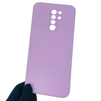 Чехол для Xiaomi Redmi 9 однотонный с квадратными гранями с защитой камеры на сяоми редми 9 сиреневый 0001236 фото