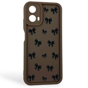 Чохол силіконовий Soft Touch з 3D принтом для Motorola G34 коричневий (Повний захист камери) 0057353 фото