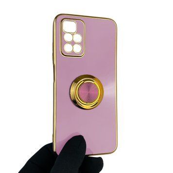 Чехол для Xiaomi Redmi 10 2022 с кольцом-подставкой с золотой окантовкой на редми 10 2022 черничный gs1 0021187 фото