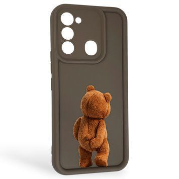Чохол силіконовий Soft Touch з 3D принтом кумедний тед ведмідик для TECNO Spark 8C (KG5k) коричневий (Повний захист камери) 0049229 фото