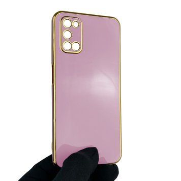 Чехол для OPPO A92 с защитой камеры с золотой окантовкой на оппо а92 черничный gs1 0020104 фото