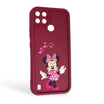 Чохол силіконовий Soft Touch з 3D принтом чарівна мінні маус для Realme C21Y бордовий (Повний захист камери) 0050265 фото