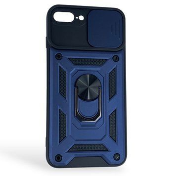 Чохол протиударний для Apple iPhone 7 Plus з магнітною пластиною зі шторкою на камері синій 0050584 фото