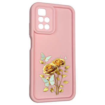 Чехол силиконовый Soft Touch с 3D принтом женским для Xiaomi Redmi 10 розовый (Полная защита камеры) 0042878 фото
