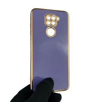 Чехол для Xiaomi Redmi Note 9 с защитой камеры с золотой окантовкой на редми нот 9 синий gs1 0020051 фото