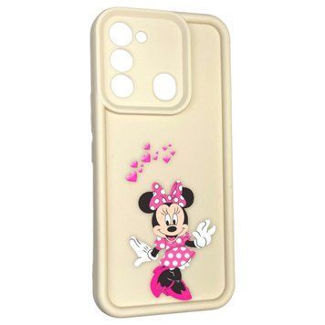 Чехол силиконовый оригинальный Soft Touch с 3D принтом волшебной минни маус для TECNO Spark Go 2022 (KG5m) молочный (Полная защита камеры) 0049857 фото
