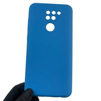 Чехол для Xiaomi Redmi Note 9 силиконовый с микрофиброй нескользящий на сяоми редми нот 9 синий 0032795 фото
