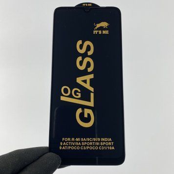 Захисне скло 6D OG для телефона Xiaomi POCO C50 протиударне повноекранне на сяомі поко с50 чорне 0000879 фото