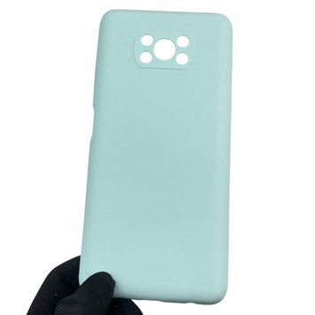 Чохол для Xiaomi Poco X3 Pro силіконовий з мікрофіброю нековзний на сяомі поко х3 про блакитний 0032527 фото