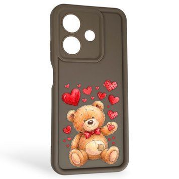 Чохол силіконовий Soft Touch з 3D принтом милий ведмедик для Oppo A3x коричневий (Повний захист камери) 0044894 фото