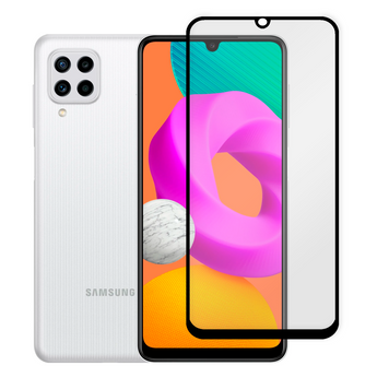 Захисне скло для телефона Samsung Galaxy M22 4G (SM-M225F) протиударне повноекранне на самсунг м22 4г чорне 0038712 фото