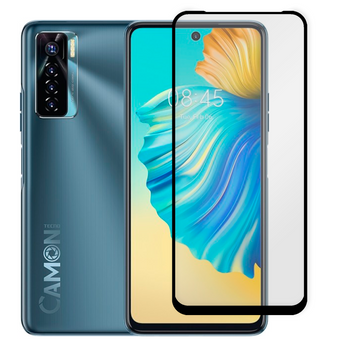 Захисне скло для телефона Tecno Camon 17 Pro протиударне повноекранне на техно камон 17 про чорне 0038768 фото