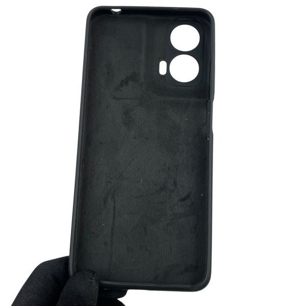 Чохол для Motorola E14 силіконовий з мікрофіброю нековзний на моторола е14 чорний 0031690 фото