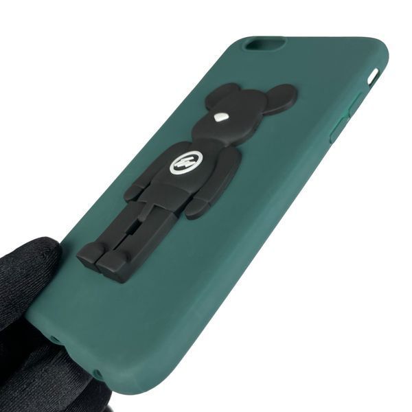 Чехол для Apple iPhone 6S детский с мишкой на айфон 6с тёмно-зелёный 0002689 фото