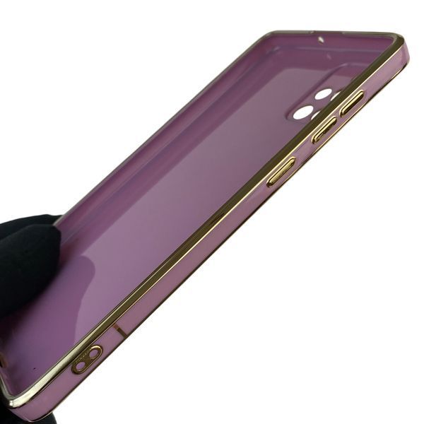 Чохол для Samsung Galaxy A71 (SM-A715F) з кільцем-підставкою із золотою окантовкою на самсунг а71 чорничний gs1 0020660 фото