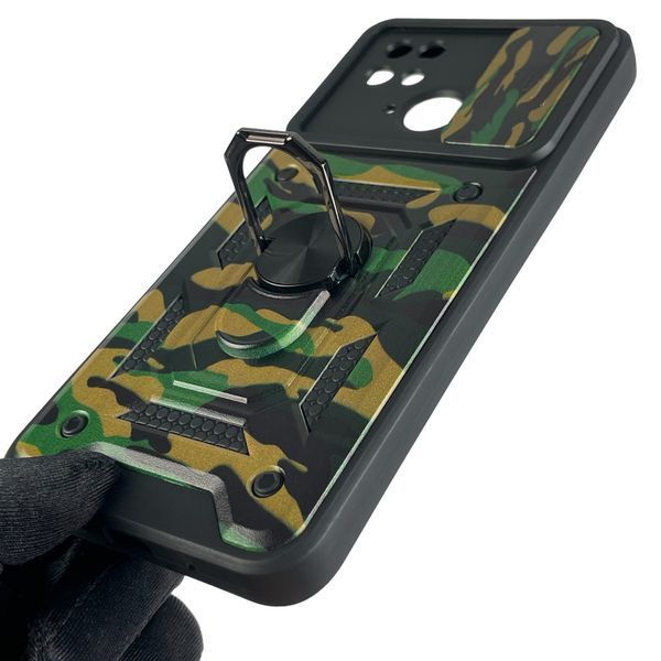 Чохол для Xiaomi POCO C40 броньований камуфляжний військовий на сяомі поко з40 зелений 0008329 фото