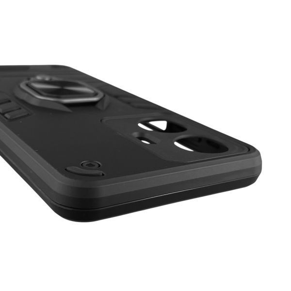 Чехол для телефона Realme C55 бронированный с магнитным кольцом-держателем на реалми с55 чёрный 0025691 фото