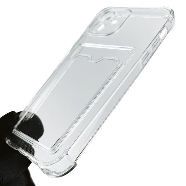 Чохол для Apple iPhone 12 з бронь кутами з кишенею для візиток карток k-pop на айфон 12 прозорий 0002039 фото