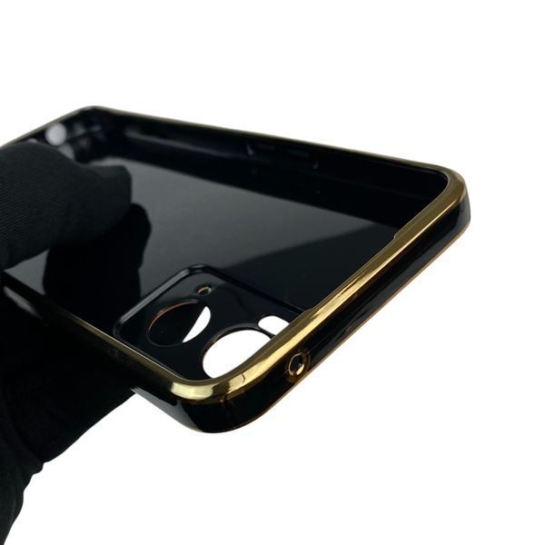 Чехол для OPPO A36 с кольцом MagSafe с золотой окантовкой на оппо а36 черный gs1 0021889 фото