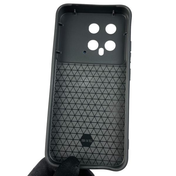 Чехол для Xiaomi 14 бронированный с кольцом подставкой со шторкой на сяоми 14 тёмно-синий 0002409 фото