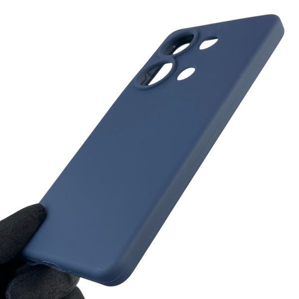 Чехол для Xiaomi Redmi Note 13 Pro 4G силиконовый с микрофиброй на сяоми редми нот 13 про 4г темно-синий 0032744 фото