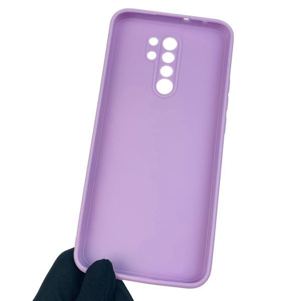 Чехол для Xiaomi Redmi 9 однотонный с квадратными гранями с защитой камеры на сяоми редми 9 сиреневый 0001236 фото